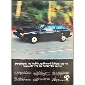 VW Wolfsburg Limited Edition Scirocco "For People who love Power" Print Ad 1983